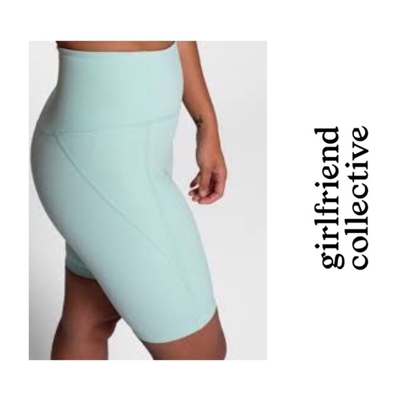 girlfriend collective Pants - Girlfriend Collective high rise biker Shorts mint green L
